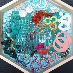 Curated Bundle Lot of 30 Pairs of Vintage to Present Bright Colored Earrings #1